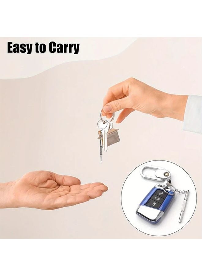 2pcs Precision Eyeglass Screwdriver Set Portable Repair Tool Kit with Keychain - Image 2